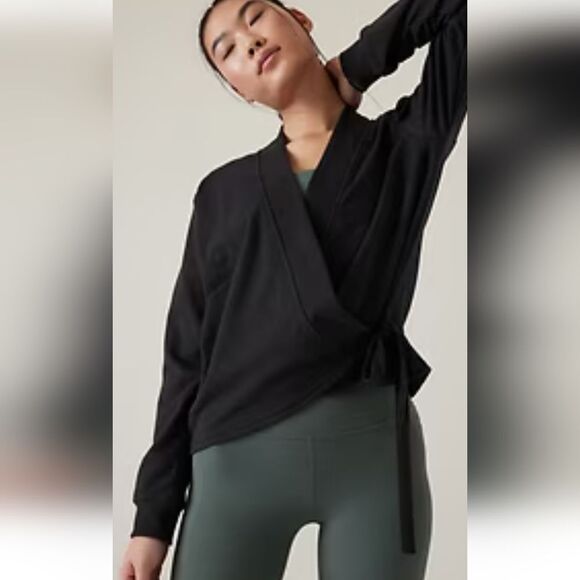 Athleta Women's Retroterry Wrap Sweatshirt Size M - Picture 1 of 14